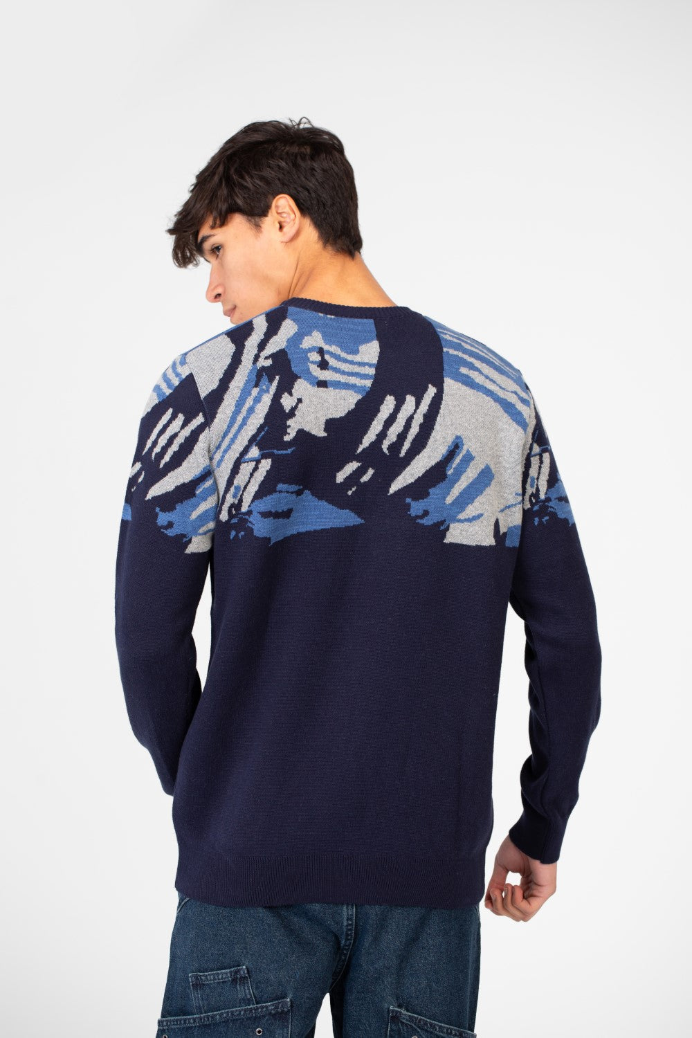 Men's Jakar Printed Crew Neck Pullover Sweater