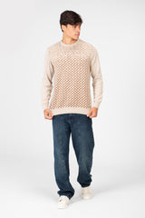 Men's Jakar Sweater Pullover With Round Neck And Sleeves