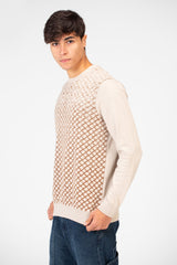 Men's Jakar Sweater Pullover With Round Neck And Sleeves