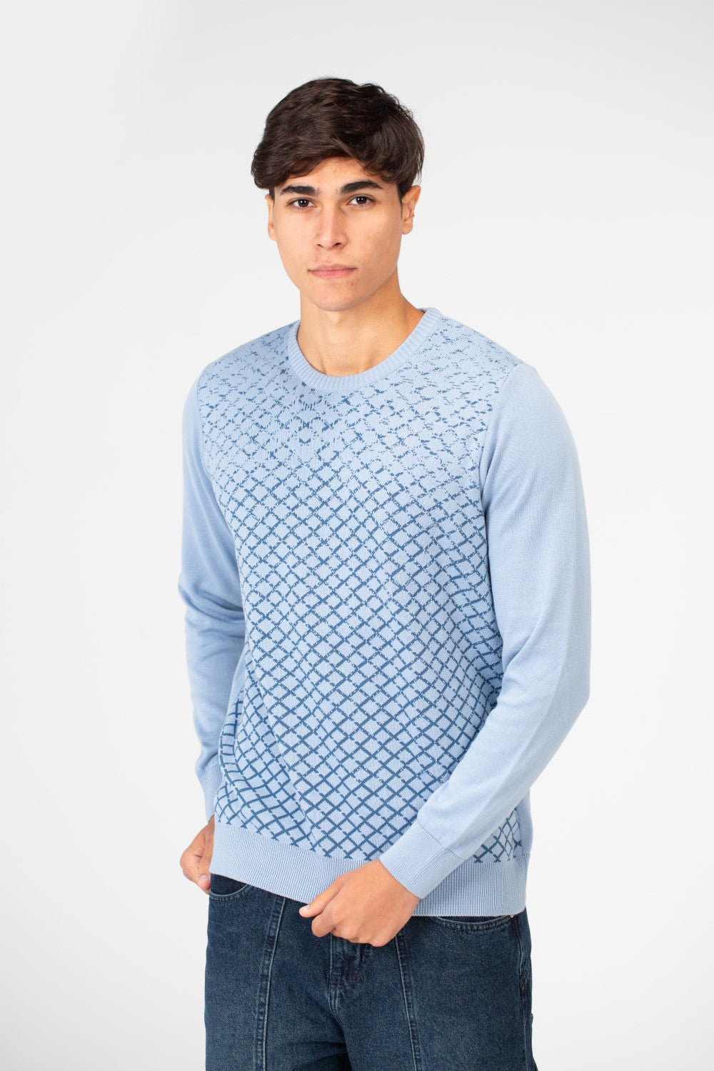 Men's Jakar Sweater Pullover With Round Neck And Sleeves