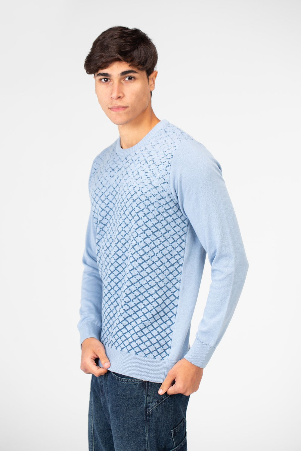 Men's Jakar Sweater Pullover With Round Neck And Sleeves