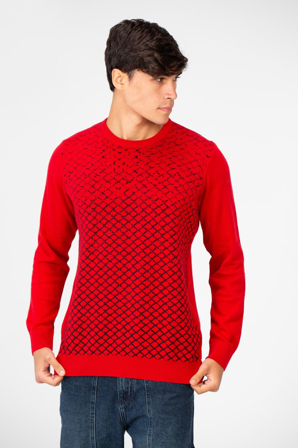 Men's Jakar Sweater Pullover With Round Neck And Sleeves
