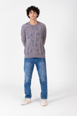 Men's Jakar Printed Pullover With Crew Neck And Long Sleeves