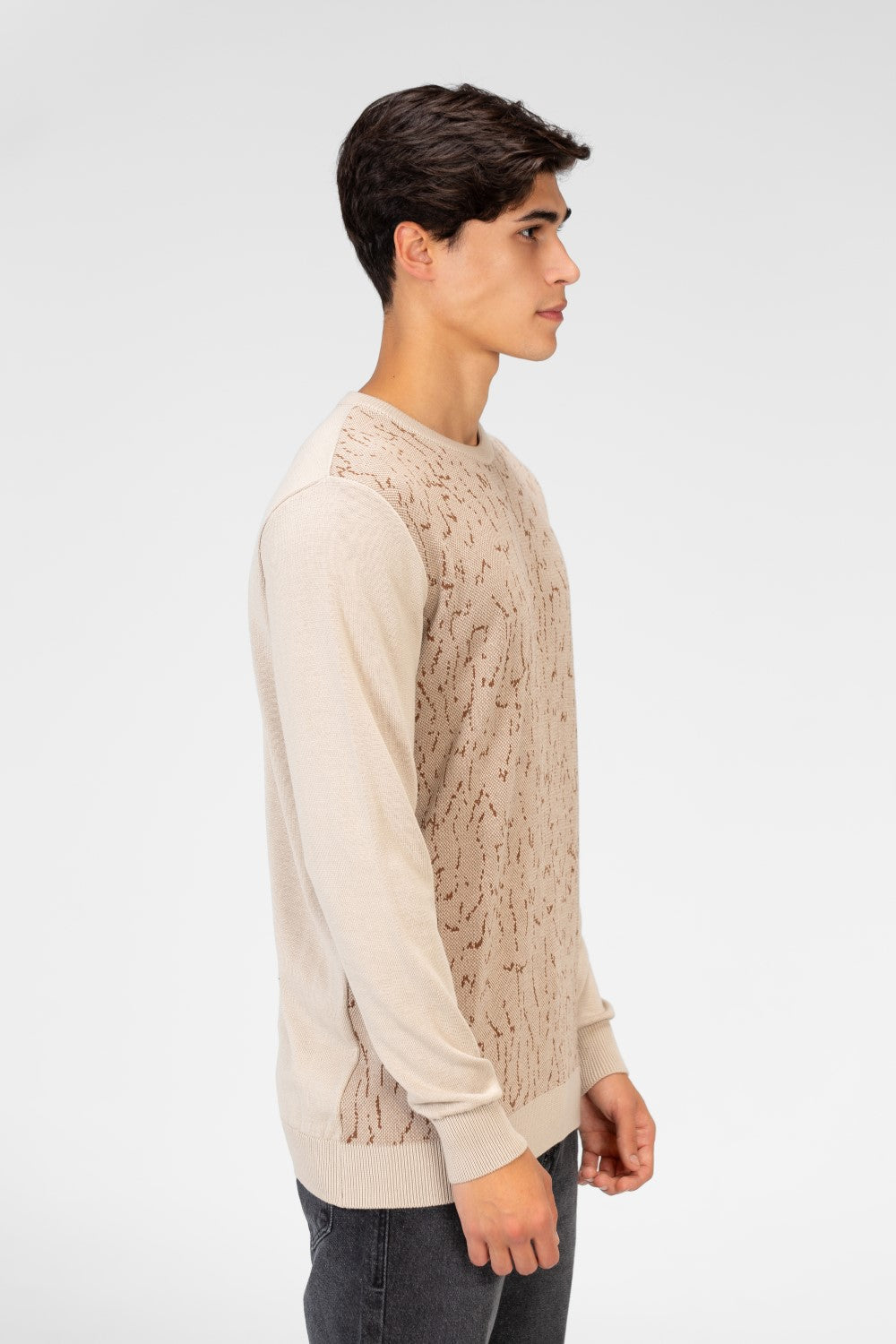 Men's Jakar Pullover With Crew Neck And Long Sleeves