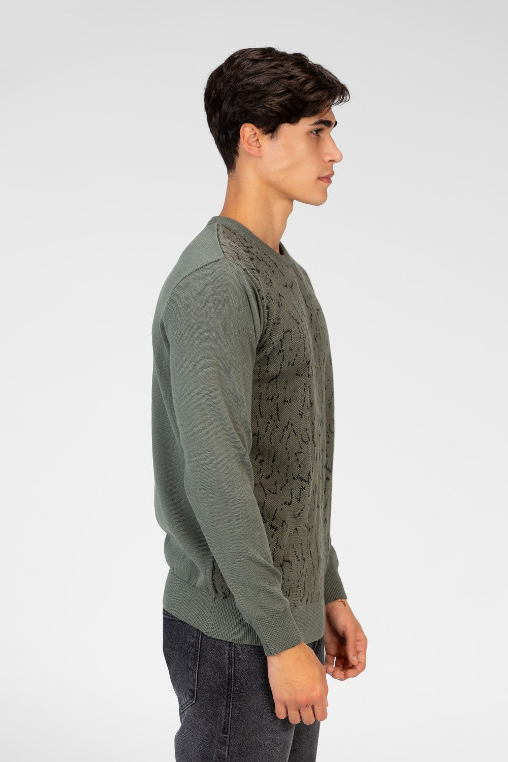 Men's Jakar Pullover With Crew Neck And Long Sleeves