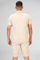 Mens Two Pieces Outfit Half Sleeved Shirt And Short Made Of Comfortable Summer Material