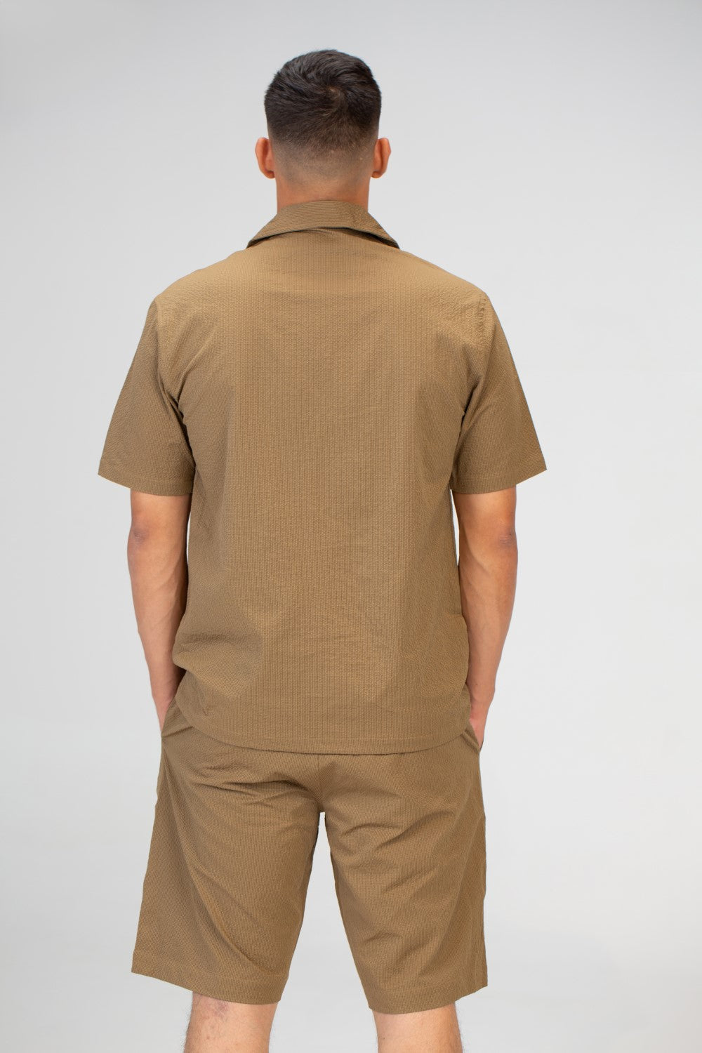 Mens Two Pieces Outfit Half Sleeved Shirt And Short Made Of Comfortable Summer Material