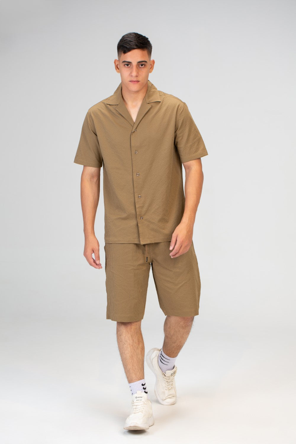 Mens Two Pieces Outfit Half Sleeved Shirt And Short Made Of Comfortable Summer Material