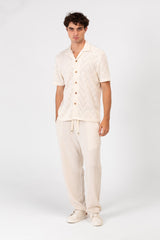 Men's Slim Fit Mesh Half Sleeve Shirt In Modern Summer Colors