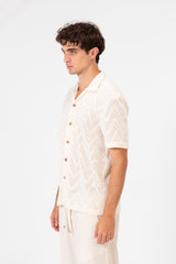 Men's Slim Fit Mesh Half Sleeve Shirt In Modern Summer Colors