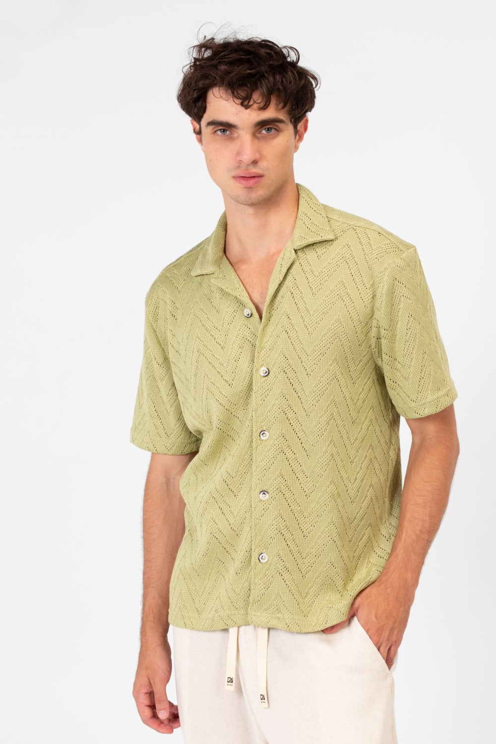 Men's Slim Fit Mesh Half Sleeve Shirt In Modern Summer Colors