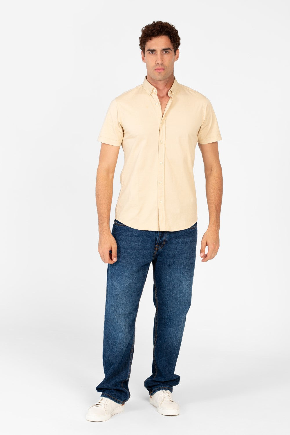 Men's Slim Fit Gabardine Half Sleeve Shirt