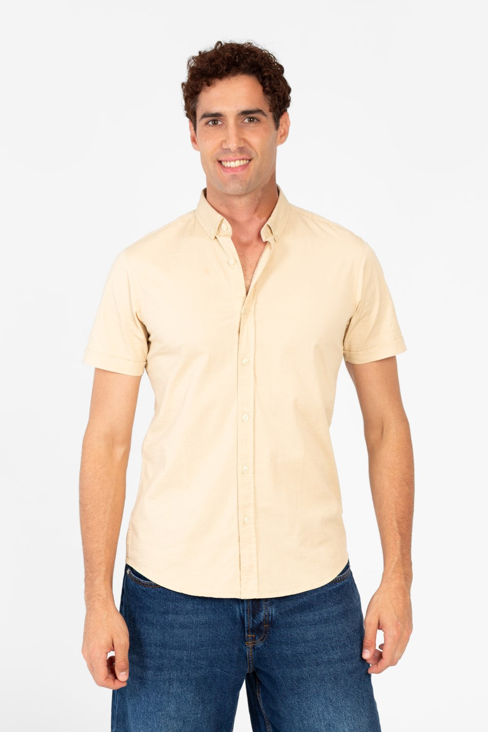Men's Slim Fit Gabardine Half Sleeve Shirt