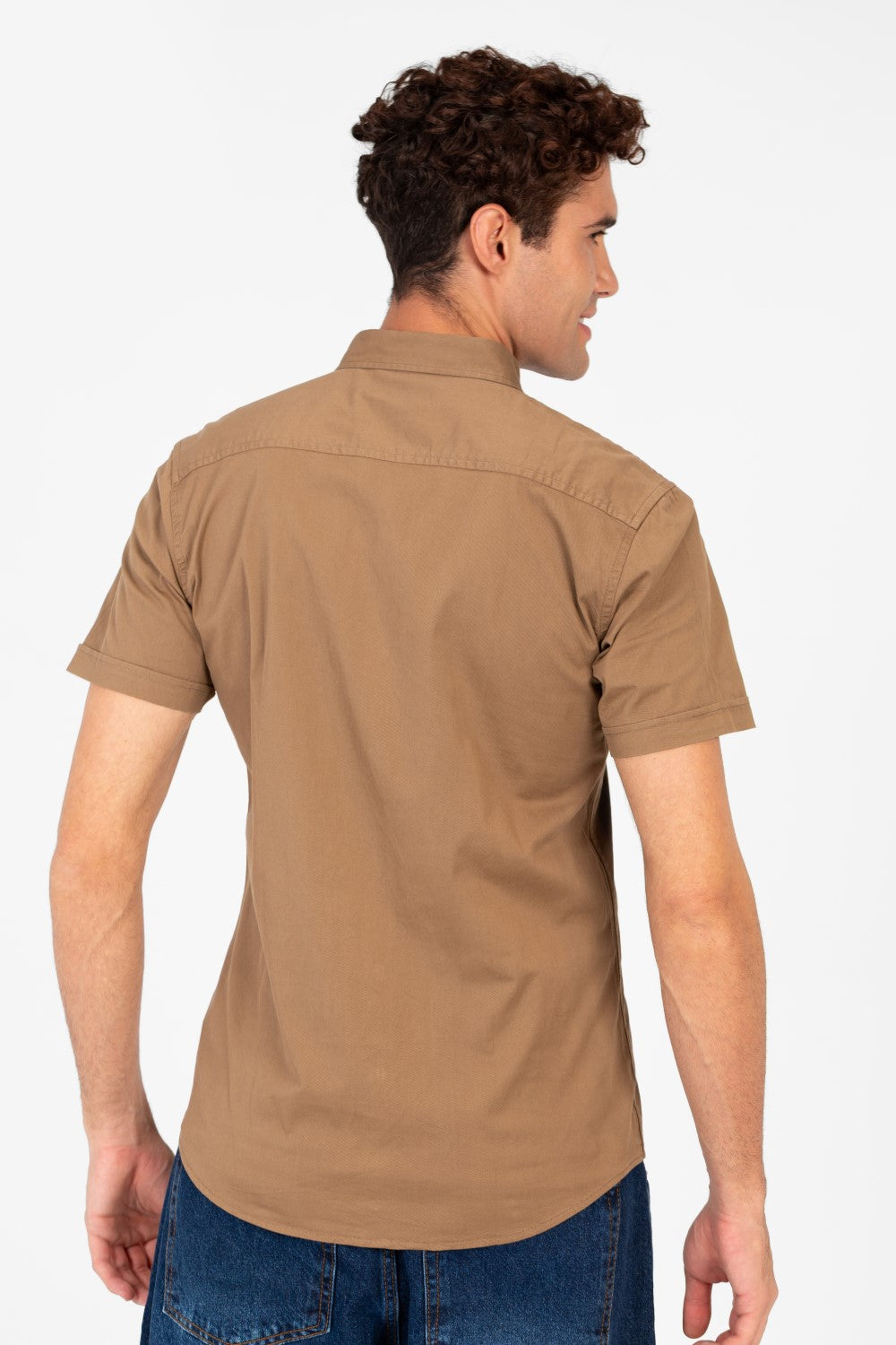 Men's Slim Fit Gabardine Half Sleeve Shirt