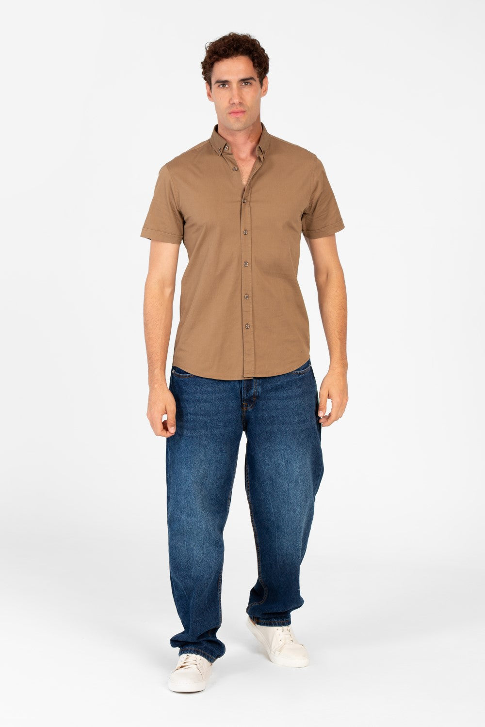 Men's Slim Fit Gabardine Half Sleeve Shirt
