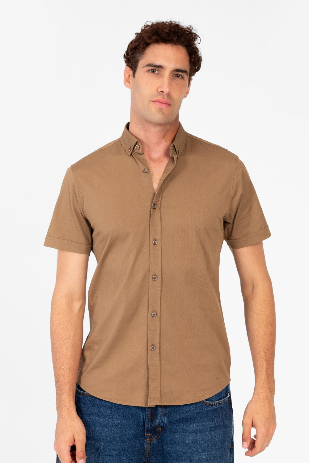 Men's Slim Fit Gabardine Half Sleeve Shirt