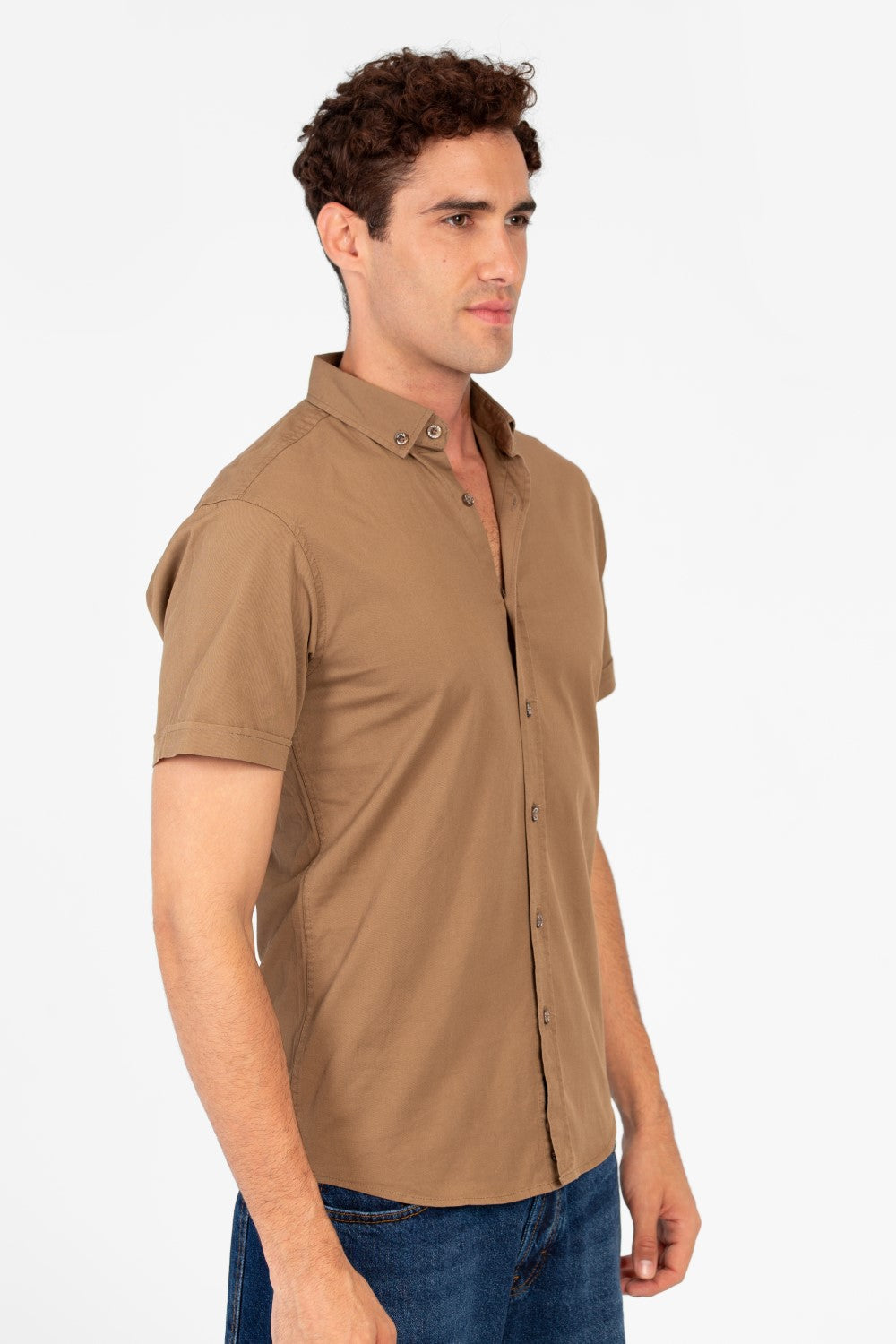 Men's Slim Fit Gabardine Half Sleeve Shirt