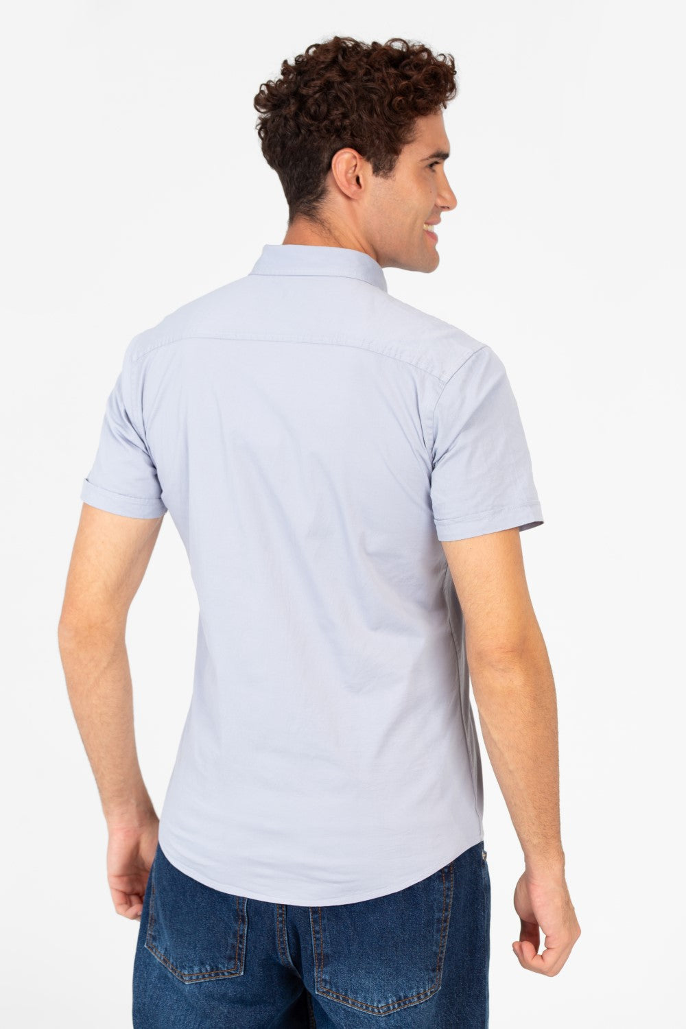 Men's Slim Fit Gabardine Half Sleeve Shirt