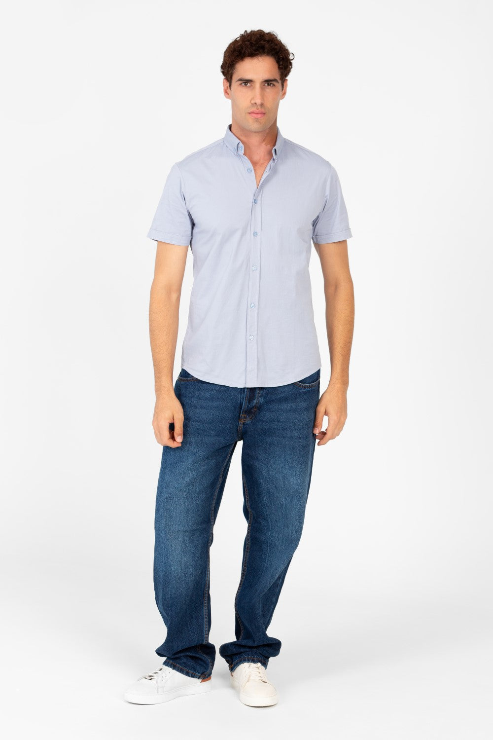 Men's Slim Fit Gabardine Half Sleeve Shirt