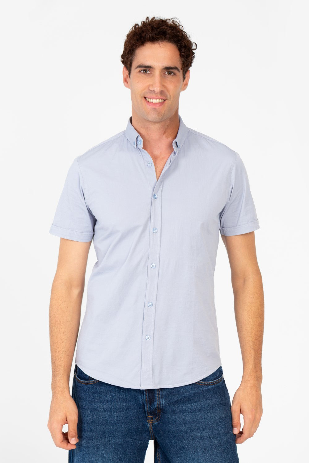 Men's Slim Fit Gabardine Half Sleeve Shirt