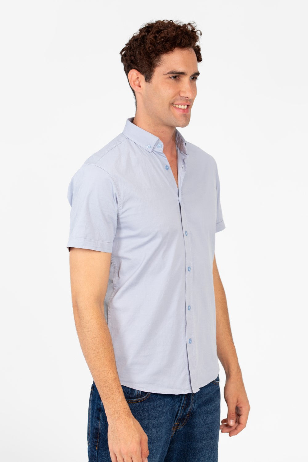 Men's Slim Fit Gabardine Half Sleeve Shirt