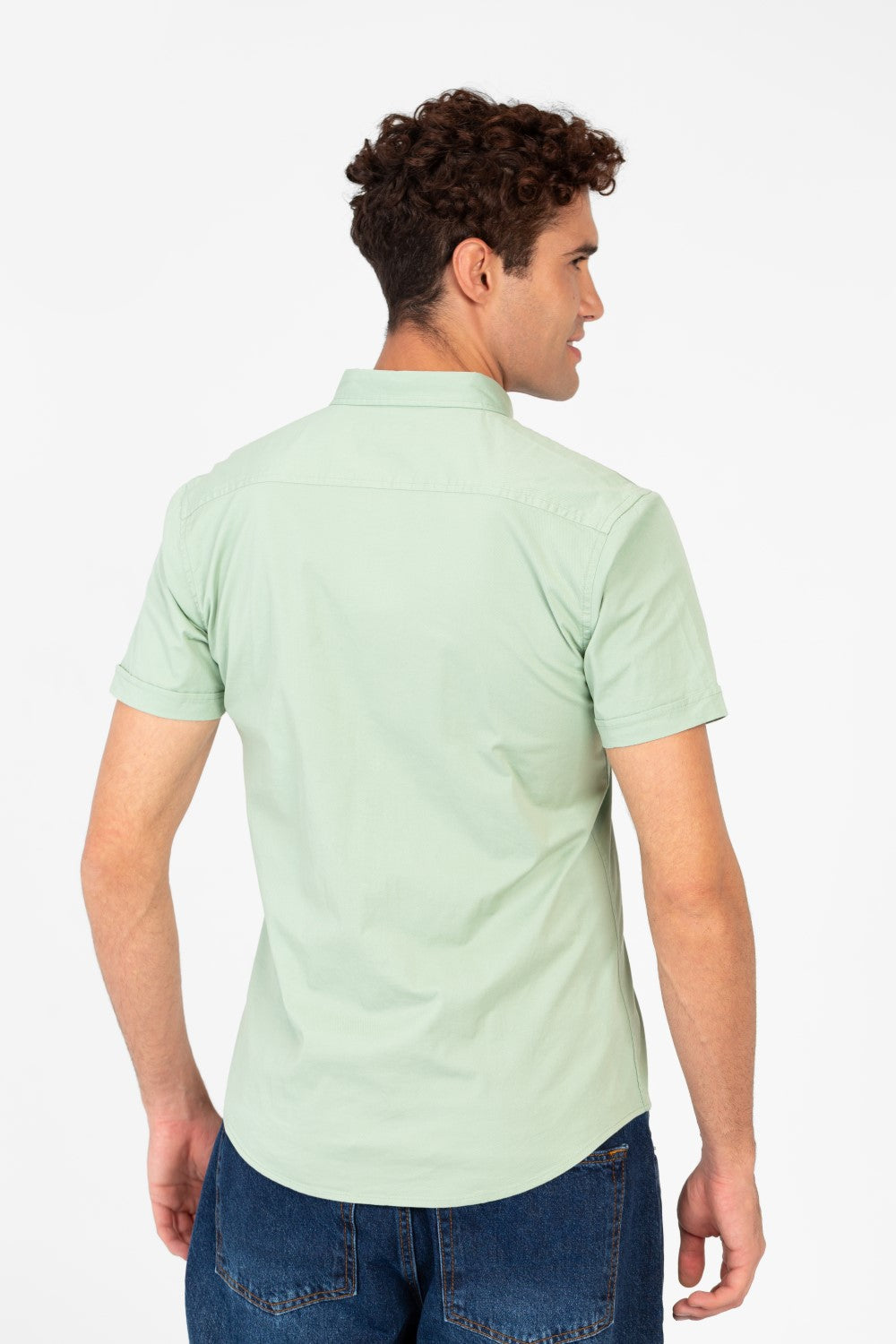 Men's Slim Fit Gabardine Half Sleeve Shirt