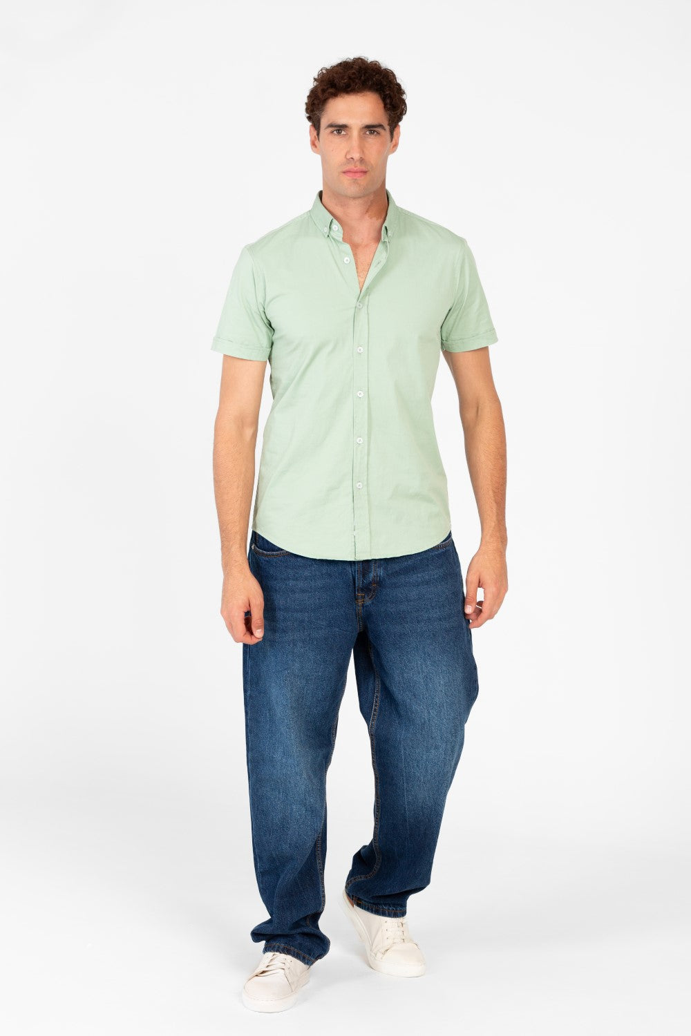 Men's Slim Fit Gabardine Half Sleeve Shirt