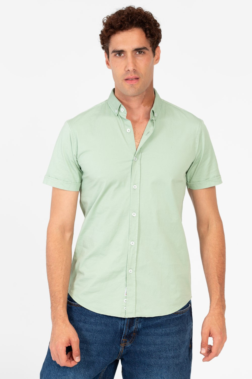 Men's Slim Fit Gabardine Half Sleeve Shirt