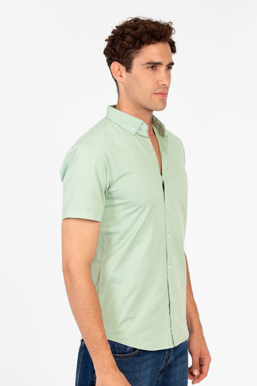 Men's Slim Fit Gabardine Half Sleeve Shirt