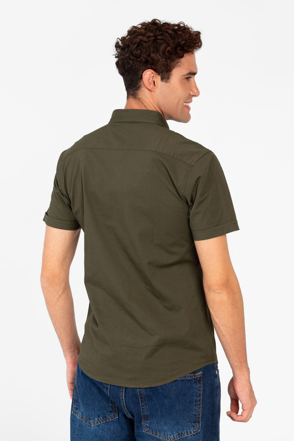 Men's Slim Fit Gabardine Half Sleeve Shirt