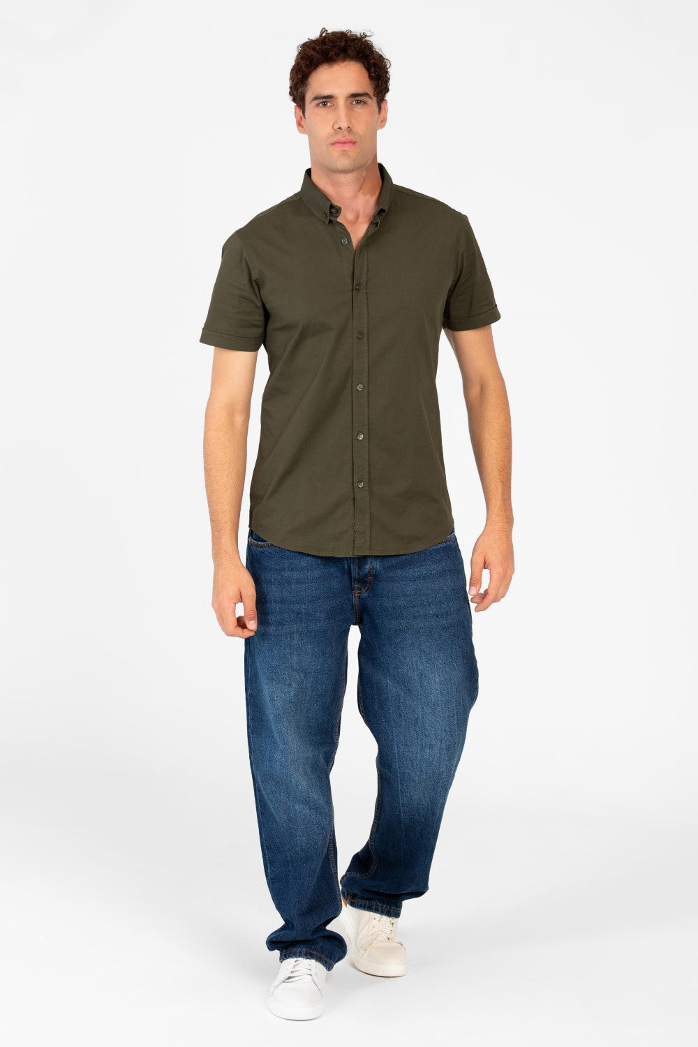 Men's Slim Fit Gabardine Half Sleeve Shirt