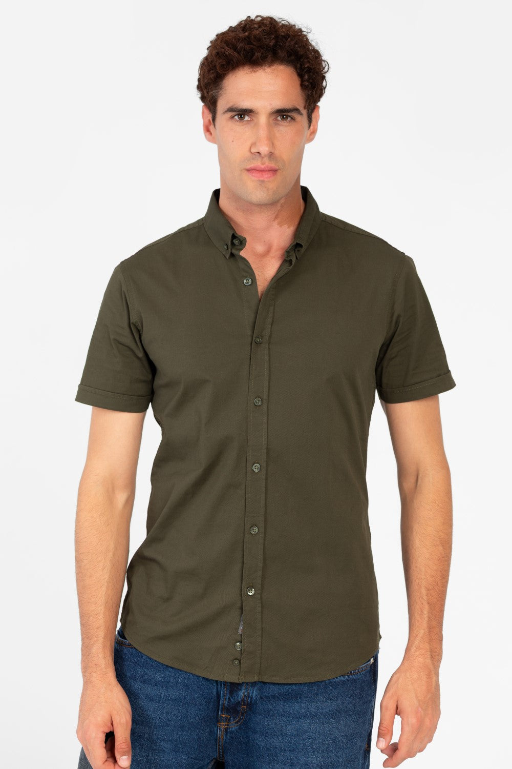 Men's Slim Fit Gabardine Half Sleeve Shirt