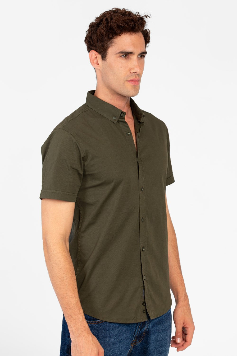 Men's Slim Fit Gabardine Half Sleeve Shirt
