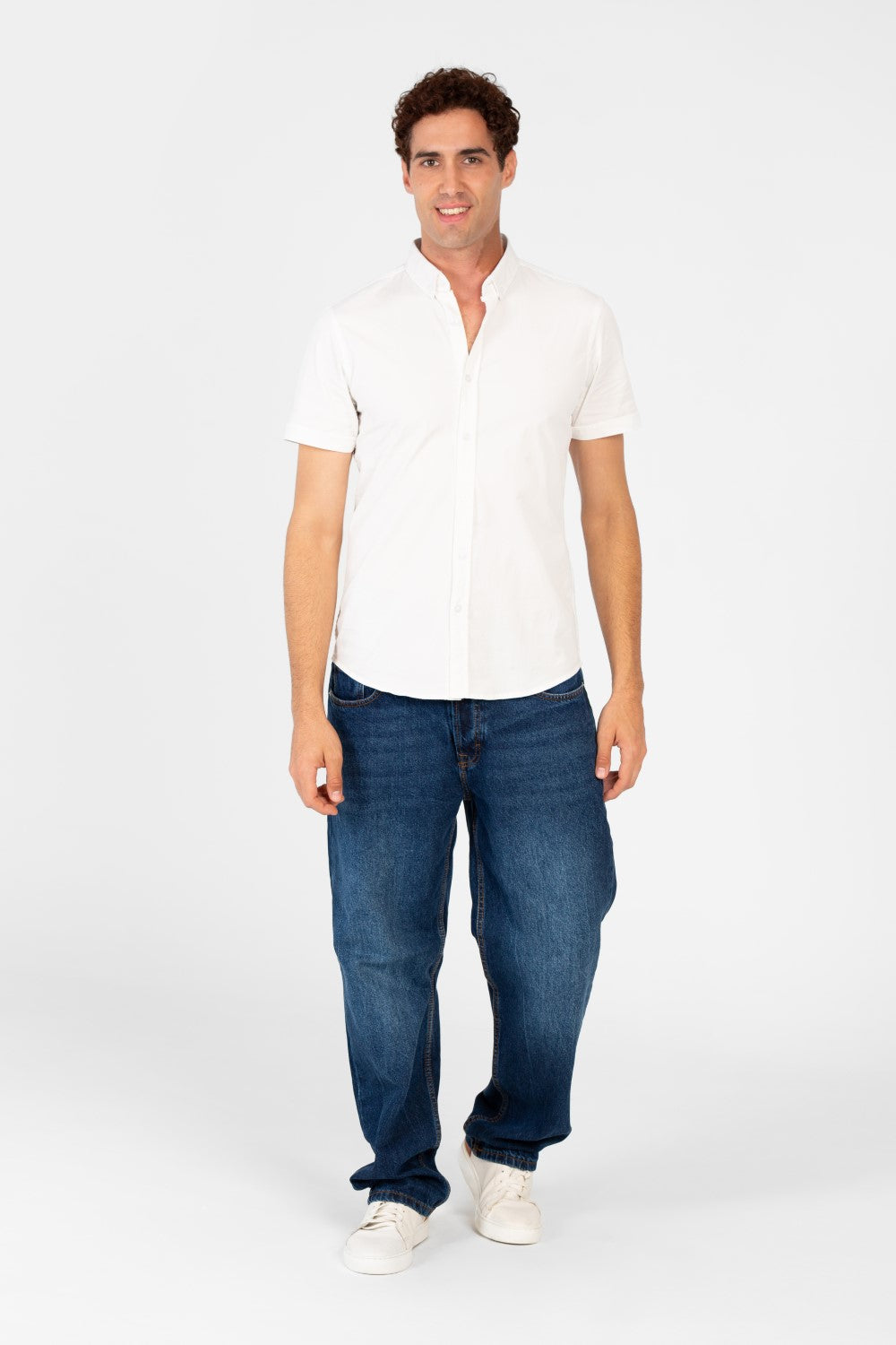 Men's Slim Fit Gabardine Half Sleeve Shirt