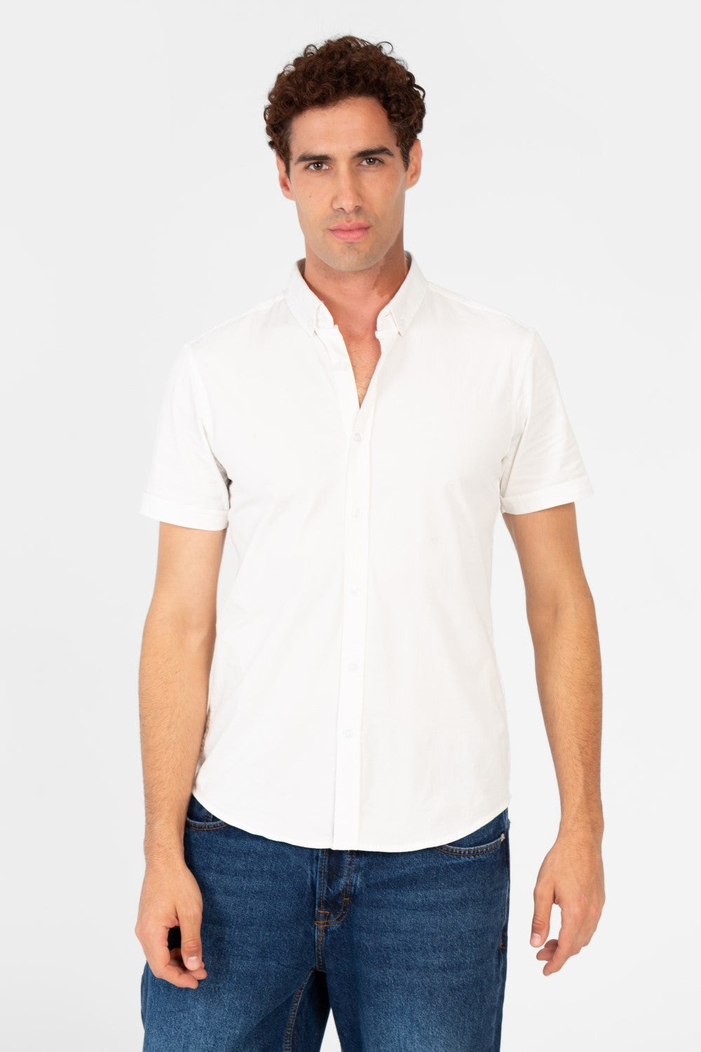 Men's Slim Fit Gabardine Half Sleeve Shirt