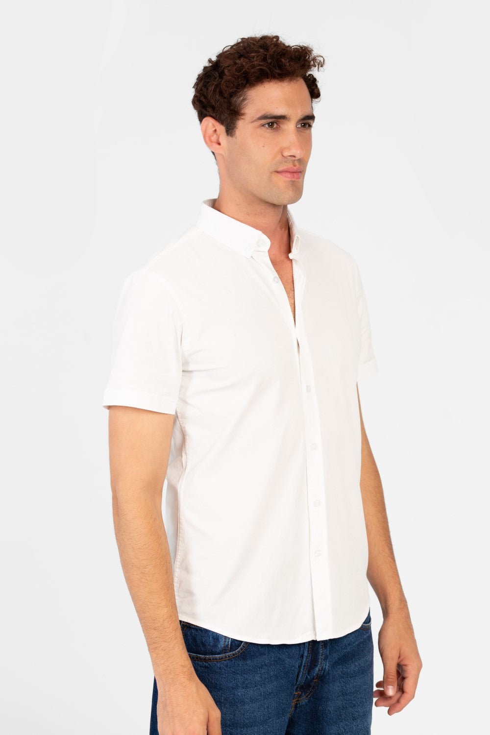 Men's Slim Fit Gabardine Half Sleeve Shirt