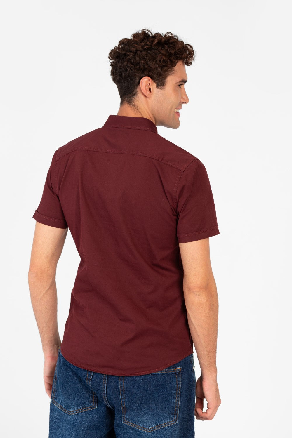 Men's Slim Fit Gabardine Half Sleeve Shirt