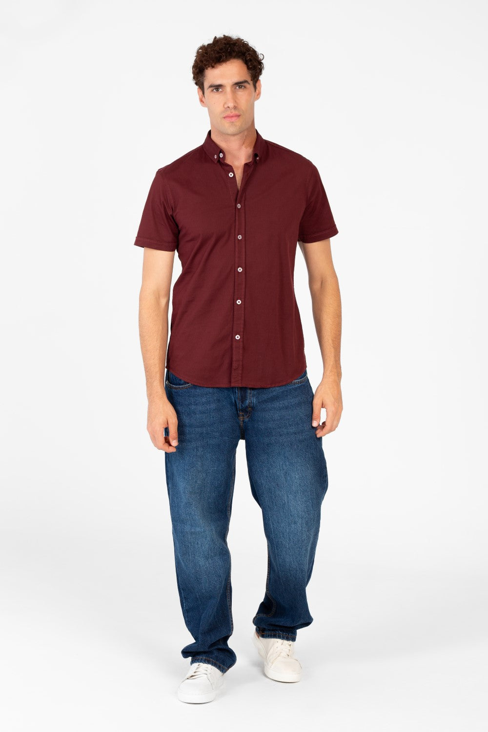 Men's Slim Fit Gabardine Half Sleeve Shirt