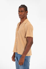 Men's Basic Slim Fit Half Sleeve Transparent Mesh Shirt