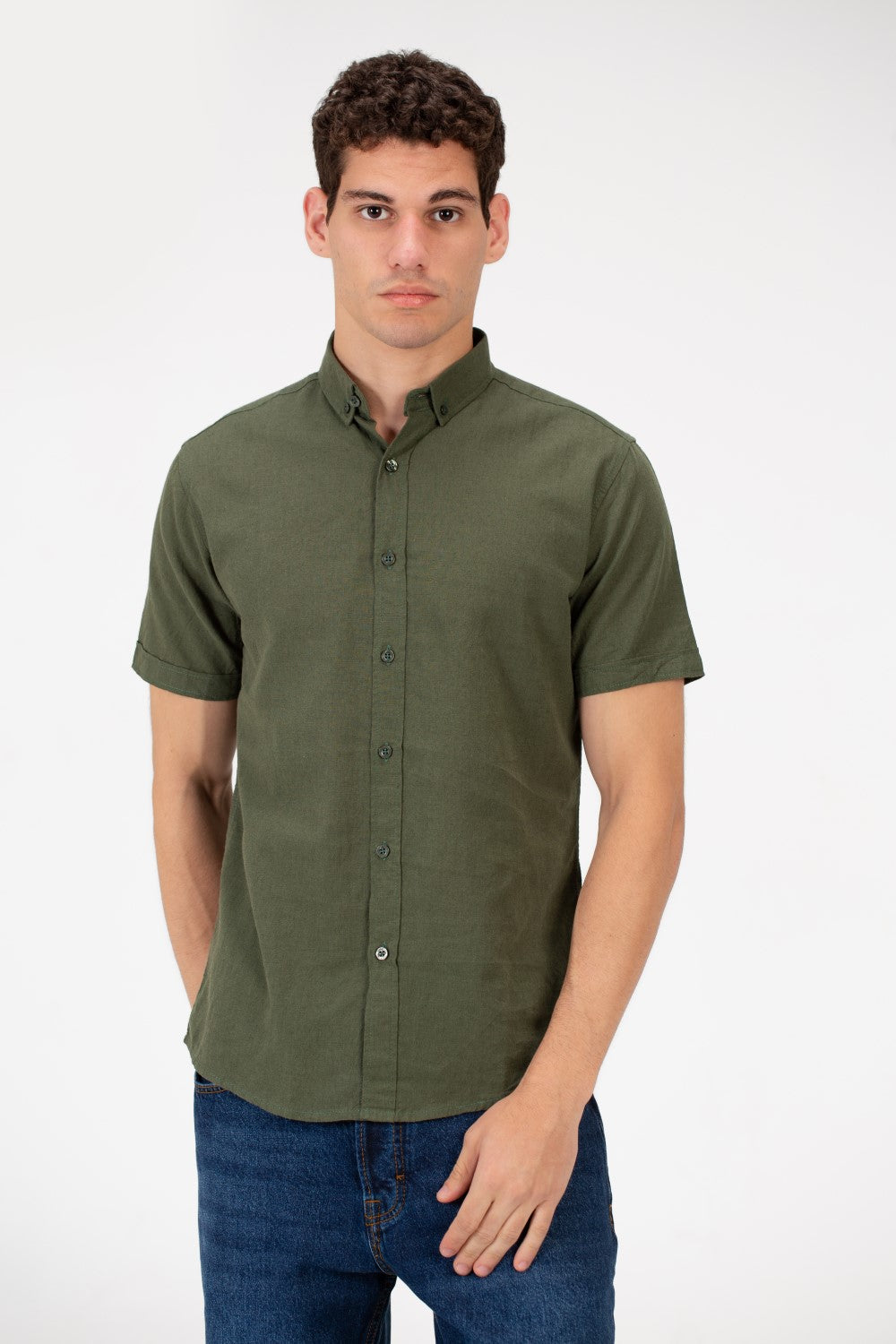 Men's Slim Fit Basic Half Sleeved Shirt