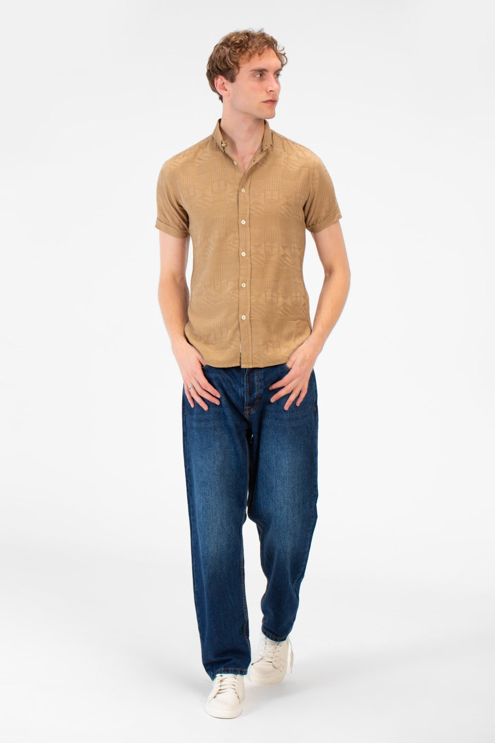 Men's High Quality Basic Half Sleeve Slim Fit Shirt Jakar