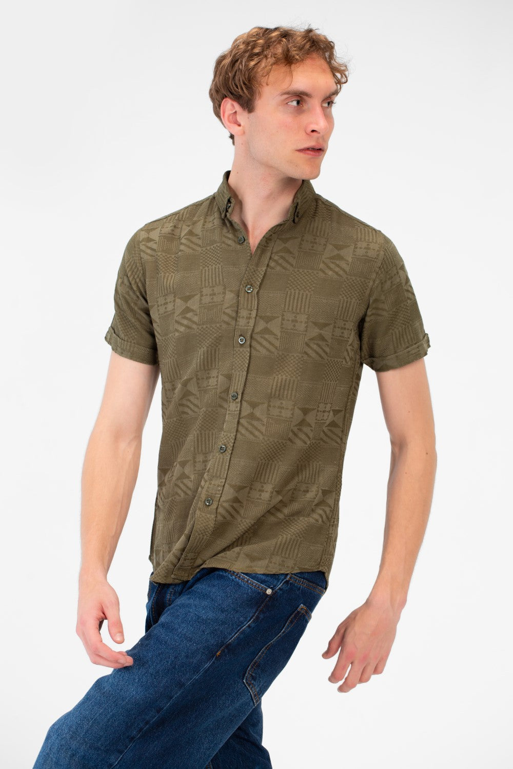Men's High Quality Basic Half Sleeve Slim Fit Shirt Jakar