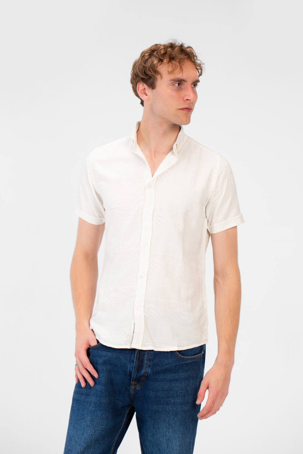 Men's High Quality Basic Half Sleeve Slim Fit Shirt Jakar