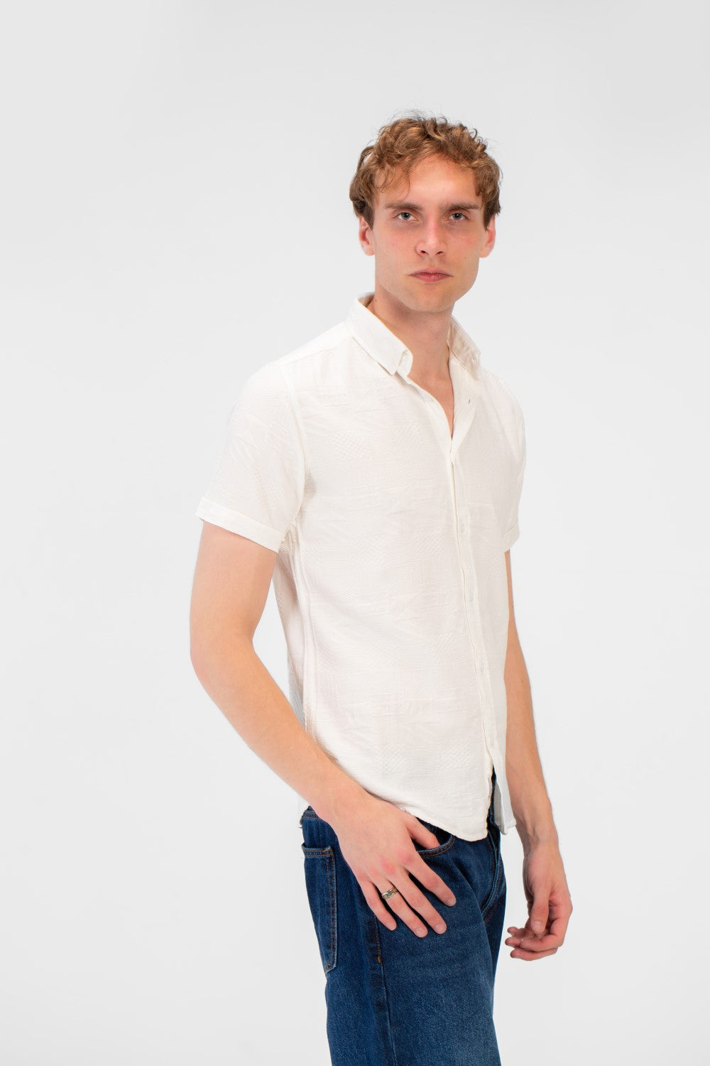 Men's High Quality Basic Half Sleeve Slim Fit Shirt Jakar