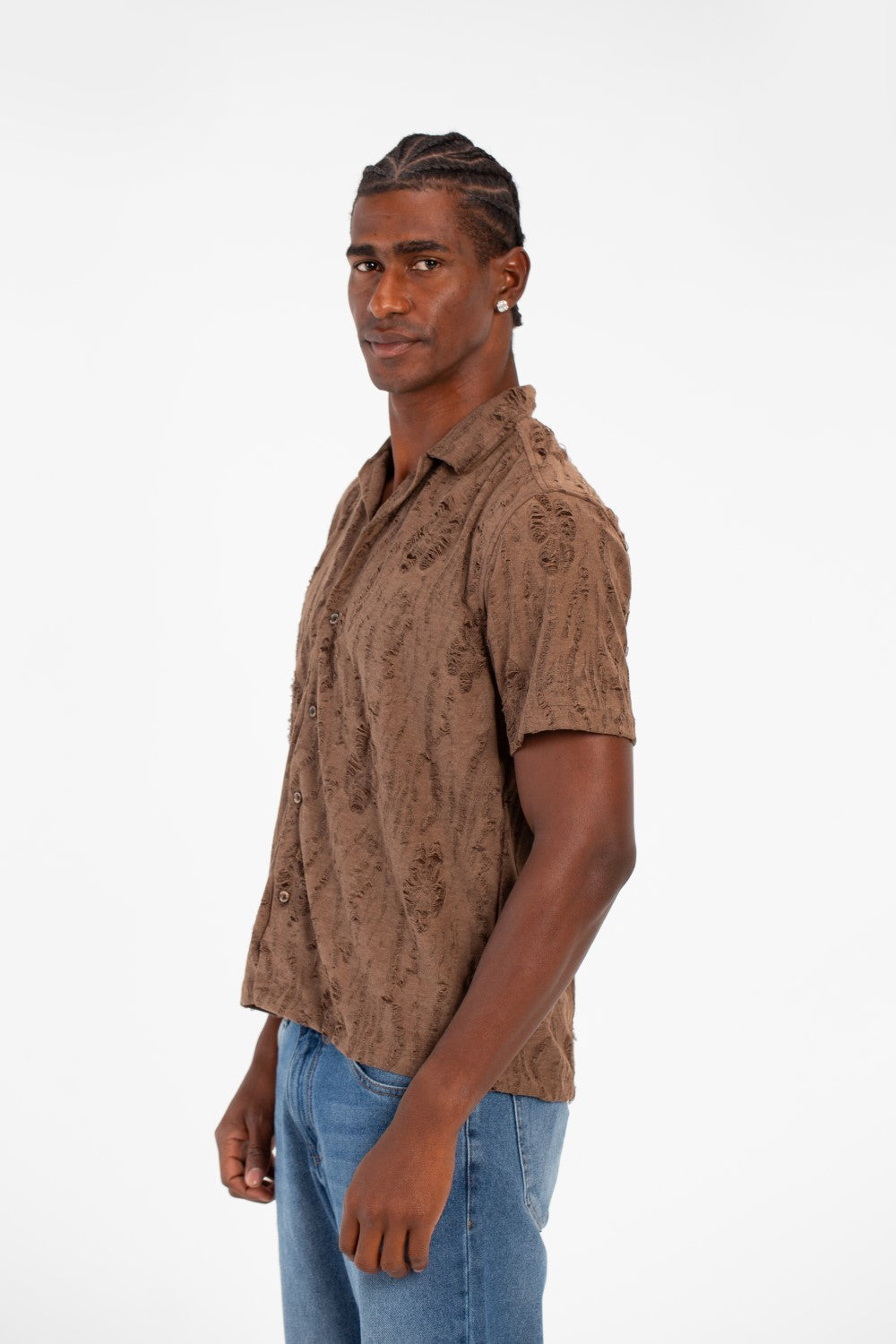 Men's Half Sleeve Jakar Shirt With Breathable Fabric In High Quality Modern Design