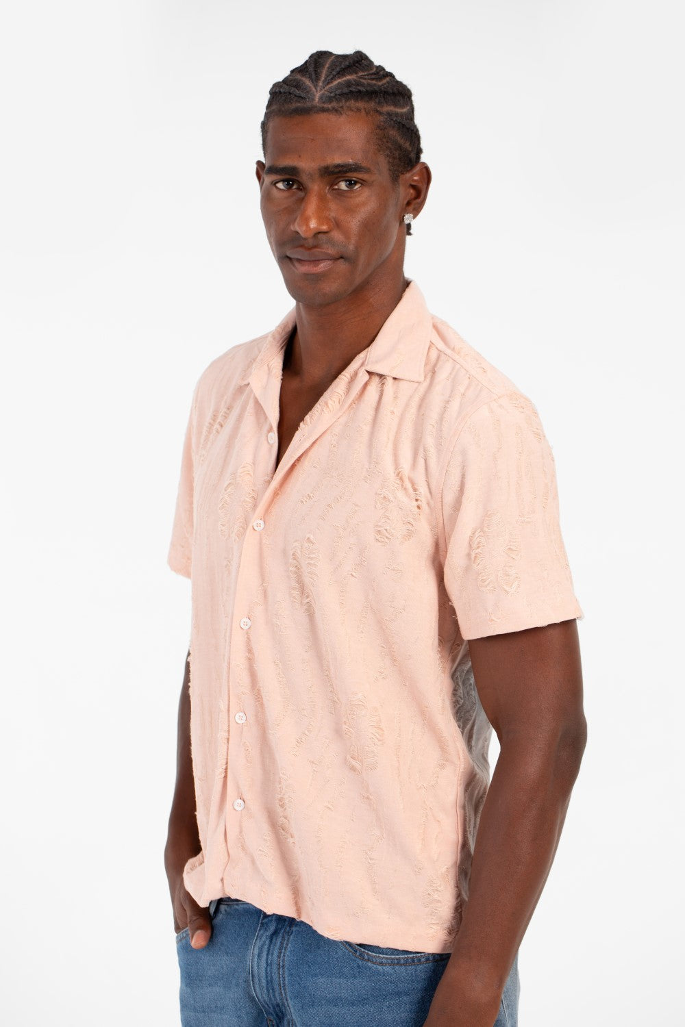 Men's Half Sleeve Jakar Shirt With Breathable Fabric In High Quality Modern Design