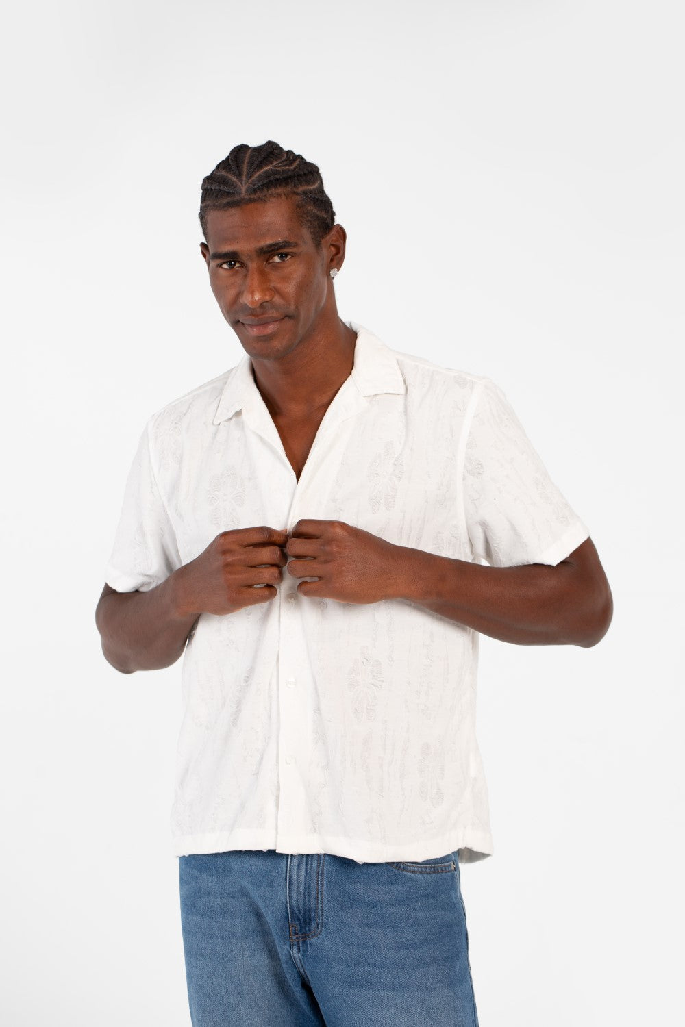 Men's Half Sleeve Jakar Shirt With Breathable Fabric In High Quality Modern Design