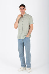 Mens Half Sleeve Jacar Slim Fit Shirt With A Unique Collar And Cut