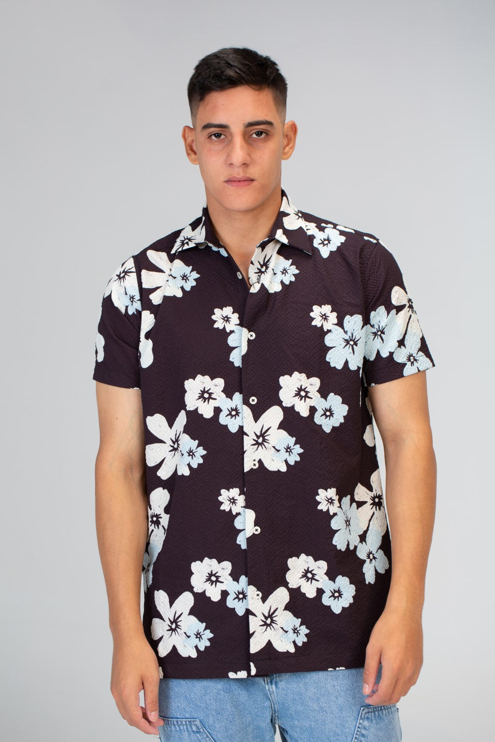 Mens Jakar Printed Half Sleeve Shirt Made Of Viscose Cotton Material