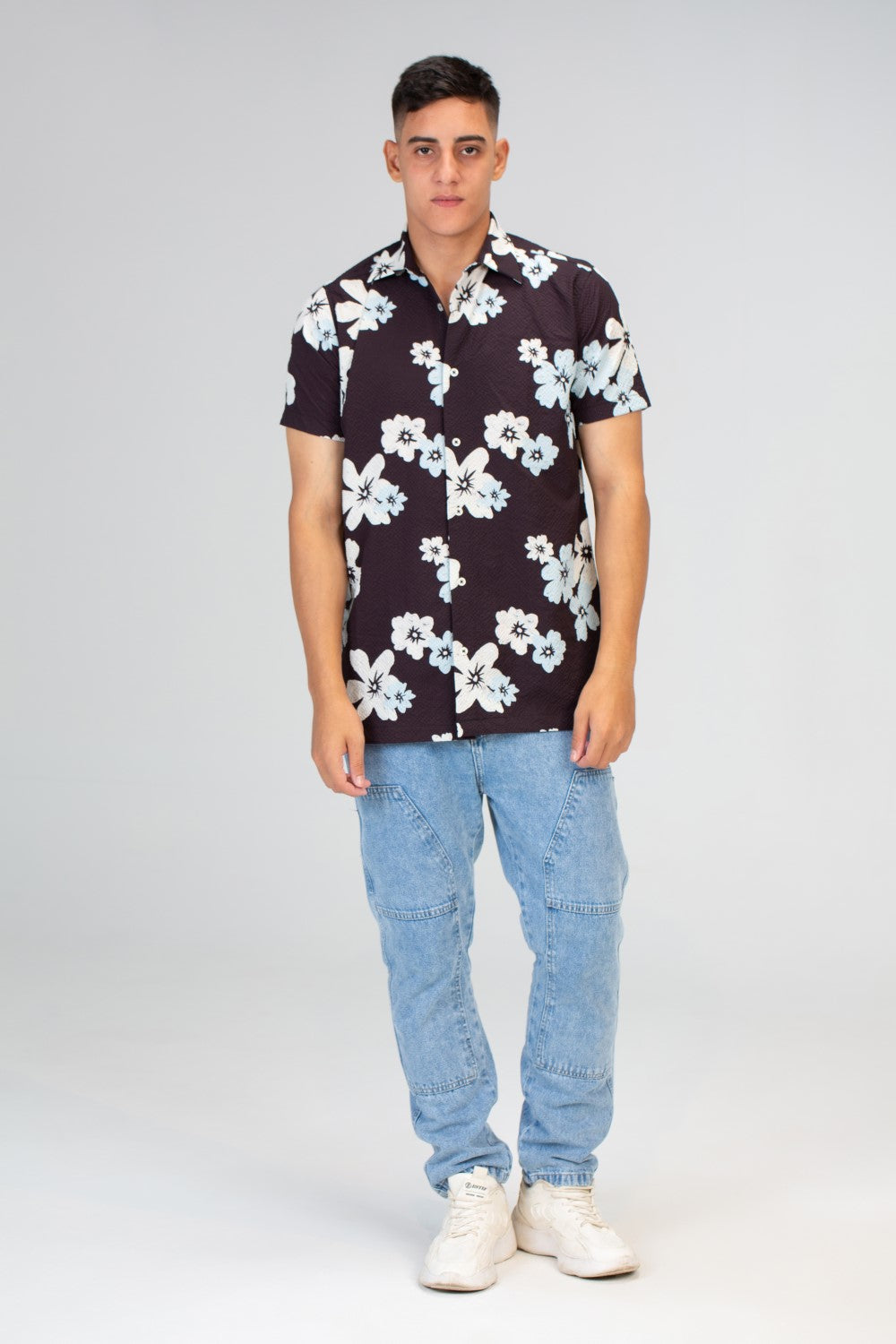 Mens Jakar Printed Half Sleeve Shirt Made Of Viscose Cotton Material